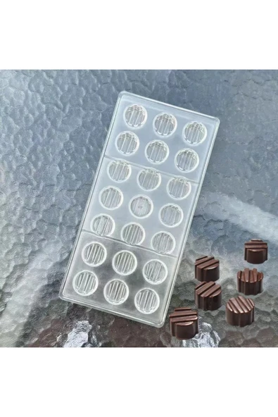 Siliko World Polikarbon Çikolata Kalıbı Yuvarlak Motifli - Resim 3