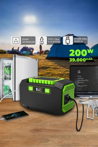 ROBO 200 W Taşınabilir Güç Istasyonu Güç Kaynağı