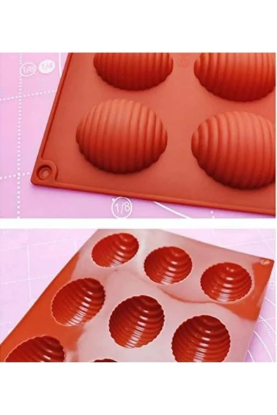 Siliko World Muffin Kalıbı Üstü Çizgili Yarım Yumurta - 3
