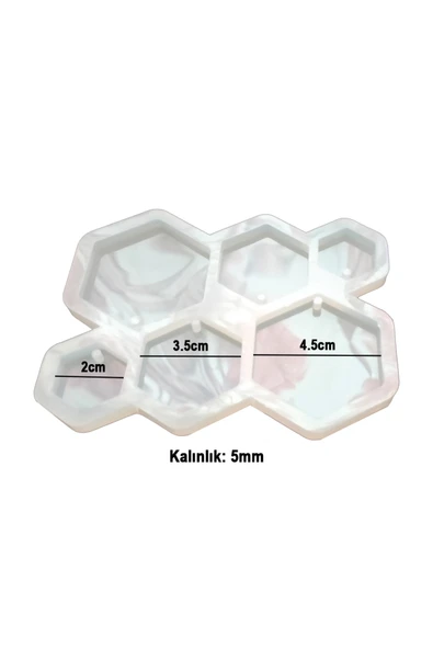 Siliko World Epoksi 6’lı Altıgen Küpe Kalıbı Silikon - 3
