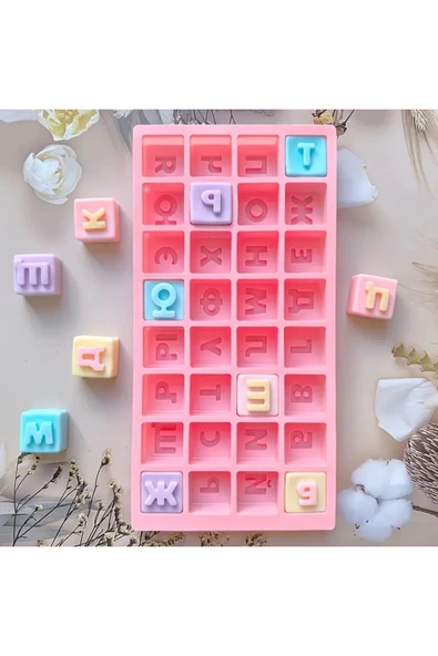 Siliko World Büyük Rus Alfabesi Çikolata Şeker Kalıbı Yapışmaz  Pasta Süsleme Parti Pişirme Kalıbı - Resim 3