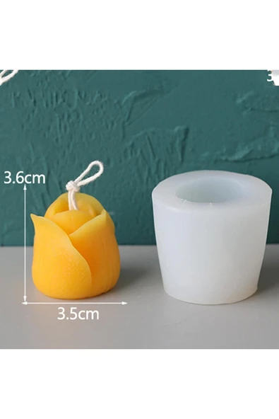 Siliko World Mum Kalıbı 3d Gül Desen