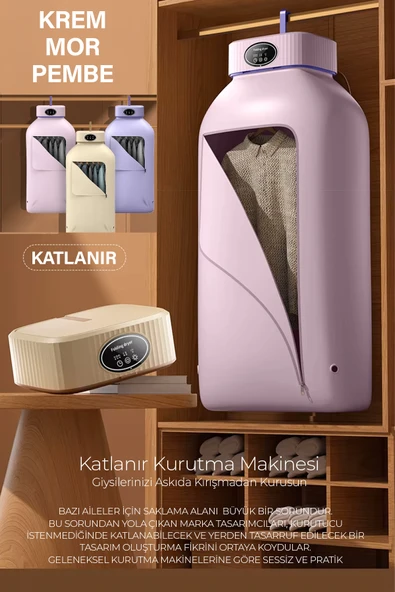 ROBO Katlanır Çamaşır Kurutma Makinesi Krem - 5