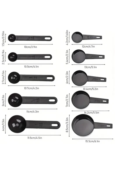 Siliko World 10 Adet Ölçü Kaşığı Seti Pratik Kolay Temizlenebilir - 6