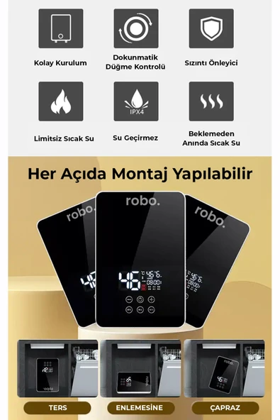 ROBO Dijital Akıllı Şofben - (DUŞ BAŞLIĞI HEDİYELİ) - Resim 3