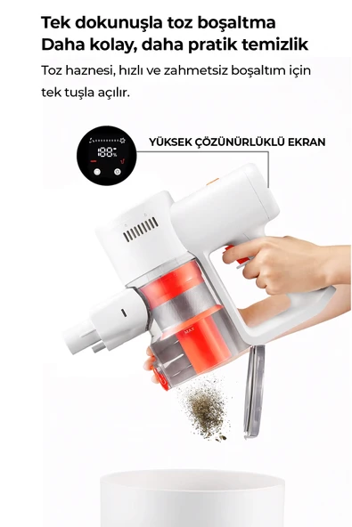 ROBO HIKİNG Serisi Şarjlı Dikey Süpürge Beyaz - 5