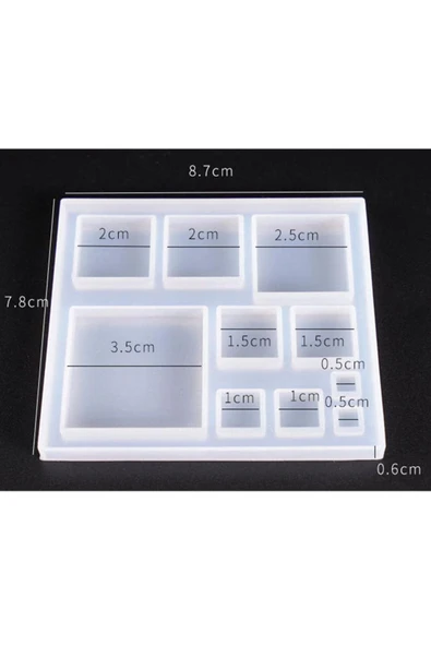 Siliko World Epoksi Silikon Çoklu Takı Kare Takı Kalıbı - 7