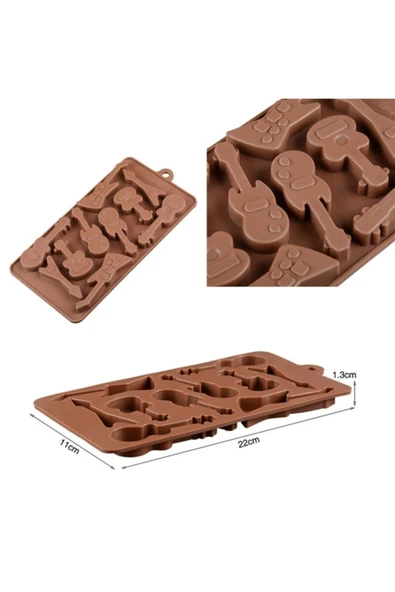 Siliko World Silikon Çikolata Kalıbı Gitarlar - 4