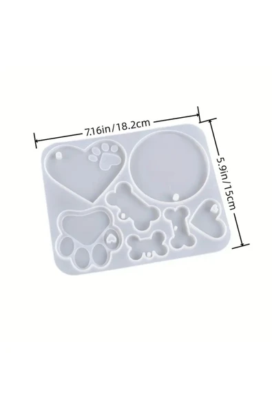 Siliko World Epoksi Reçine Anahtarlık Kalıpları Kemik Etiketi Silikon Kalıpları Yuvarlak Etiket Epoksi Kalıpları - 5