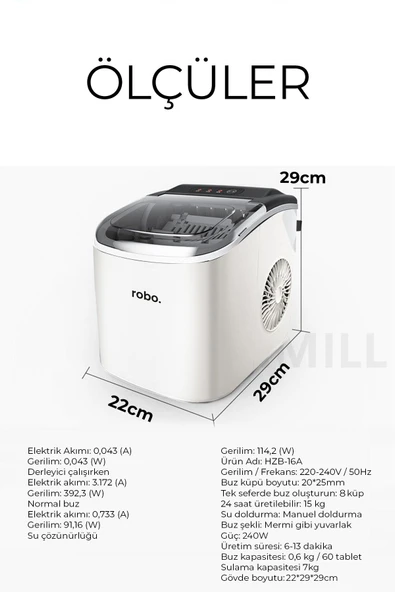 ROBO Buz Makinesi (15 KG KAPASİTELİ) - Resim 8