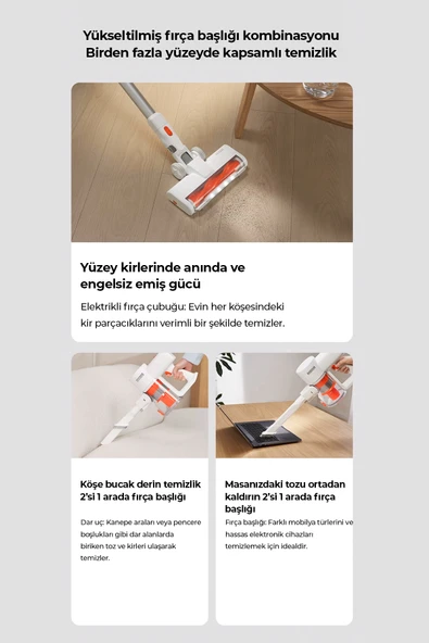 ROBO HIKİNG Serisi Şarjlı Dikey Süpürge Beyaz - 7