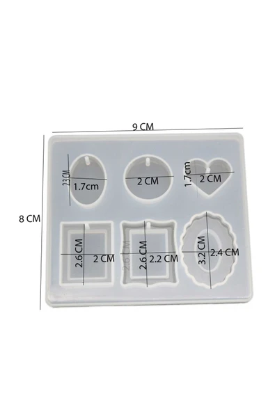 Siliko World Epoksi Kalıbı Kolye Küpe Kalıbı Silikon Kalıp - 6