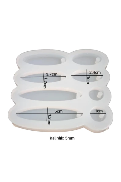 Siliko World Silikon Epoksi 8’li Elips Oval Küpe Kalıbı - 3