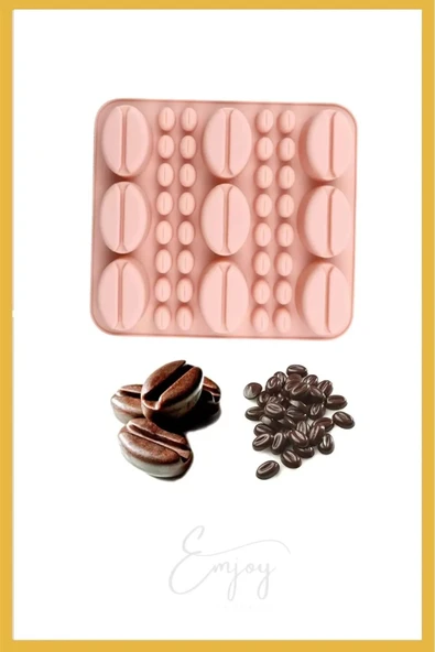 Siliko World Yeni Büyük Ve Küçük Kahve Çekirdeği Silikon Buz Çikolata Şeker Jöle Kalıbı - 3d Silikon Kalıp - 2