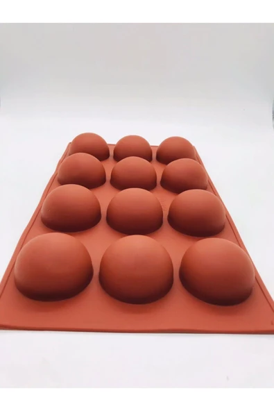 Siliko World Yarım Küre 12'li Silikon Kek Pasta Buz Kalıbı Ürün 4,5cm - 2