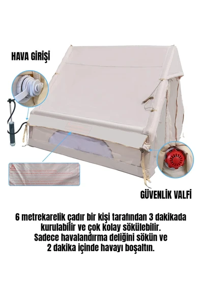 ROBO 6 Kişilik 4 Mevsim Şişme Kamp Çadırı - 6