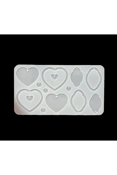 Siliko World Epoksi Kalıp Silikon Kalp Şekiller Küpe Anahtarlık Takı Kalıbı - 5
