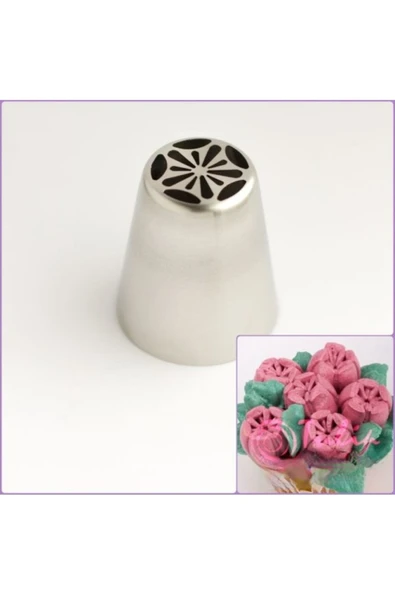 Siliko World Paslanmaz Çelik Krema Sıkma Torbası Ucu , Rus Duyu, 1 Adet+4 Adet Sıkma Torbası - 2