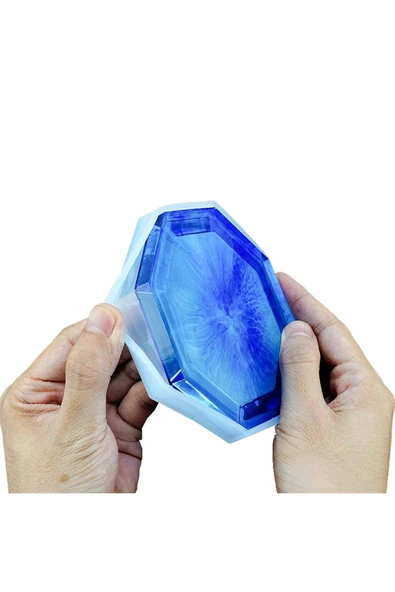 Siliko World Epoksi Beton Altıgen Saksı Bardak Altlığı Silikon Kalıbı - 3