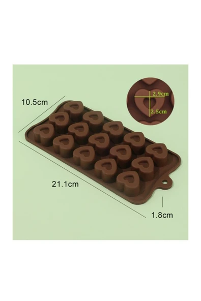 Siliko World Silikon Çikolata Kalıbı Kalp - 3