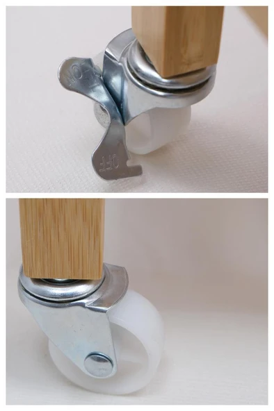 Digithome Bambu 2 Çekmeceli Tekerlekli Bango Ada Mutfak Servis Arabası DB-0021 - 7