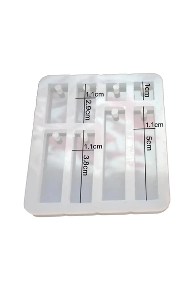 Tinky Winky Epoksi Dikdörtgen Küpe Takı Silikon Kalıbı - 2