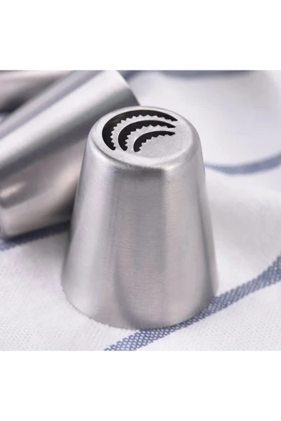 Siliko World Paslanmaz Çelik Krema Sıkma Torbası Ucu , Rus Duyu, 1 Adet+4 Adet Sıkma Torbası