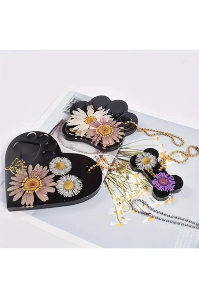 Siliko World Epoksi Reçine Anahtarlık Kalıpları Kemik Etiketi Silikon Kalıpları Yuvarlak Etiket Epoksi Kalıpları - 3