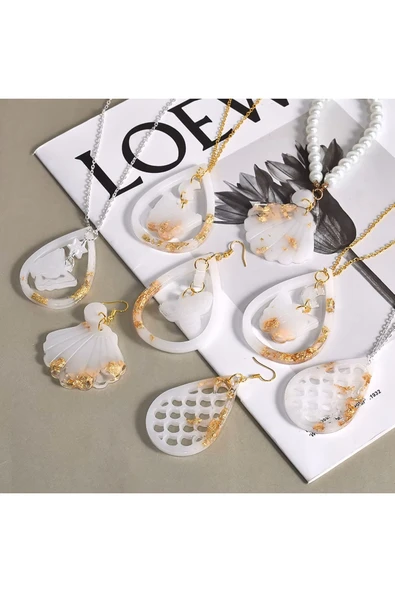 Siliko World Epoksi Reçine Kolye, Küpe, Anahtarlık Çoklu  Silikon Kalıp - 6