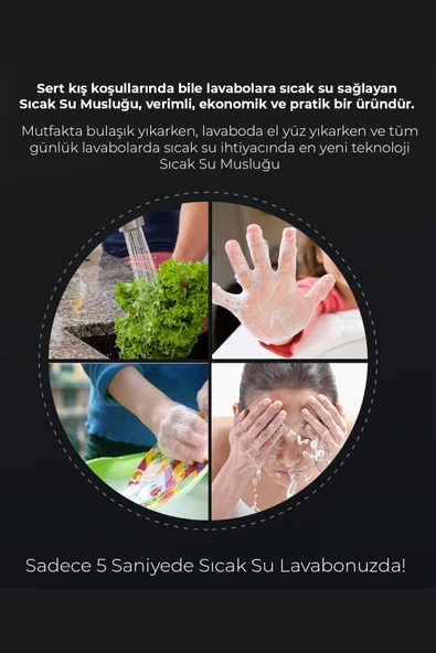 ROBO Taşınabilir Dijital Sıcak Su Musluğu Tüm Bataryalara Ve Musluk Tiplerine Uyumludur - 7