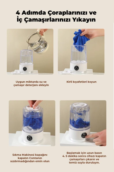 ROBO Şarjlı Taşınabilir Çamaşır Makinesi - 2