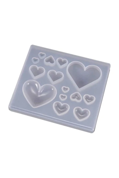 Siliko World Silikon Epoksi Reçine Çoklu Kolye, Bileklik Küpe Kalıbı Kalp Figürü - 4