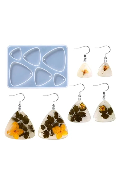 Siliko World Epoksi Silikon Kalıp Çoklu Anahtarlık Üçgen Oval Delikli Kolye Küpe Kalıbı