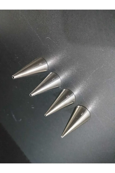 giderioss 1 - 2 - 3 - 4 Numara Krema Sıkma Yazı Duy Uçları Paslanmaz Yazı Yazma Krema Sıkma Duy Uç Seti 3 Cm - 2