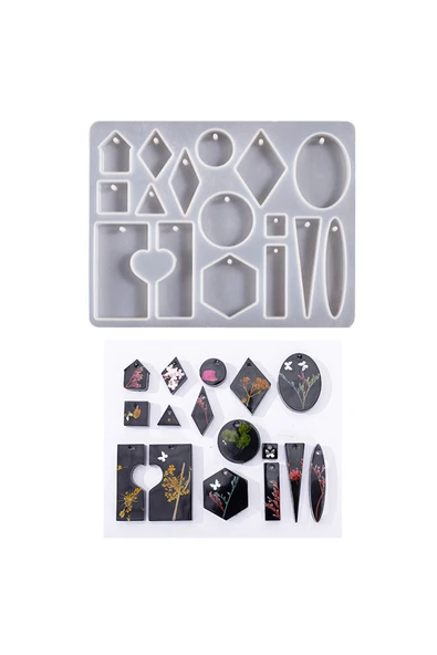 Siliko World Epoksi Delikli Kolye Küpe Anahtarlık Kalıbı Silikon