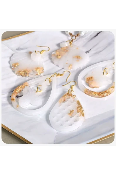 Siliko World Epoksi Reçine Kolye, Küpe, Anahtarlık Çoklu  Silikon Kalıp - 4