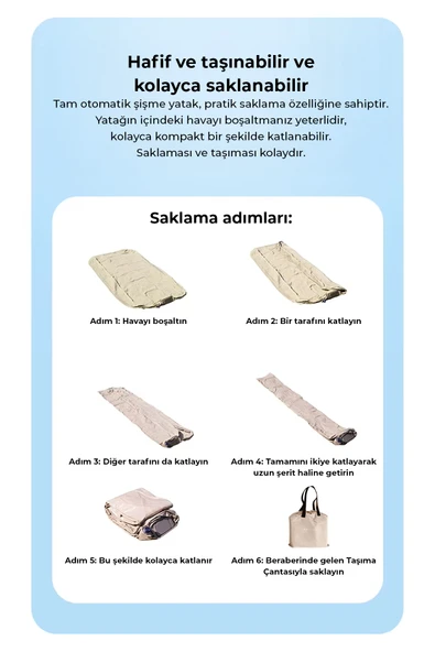 ROBO Kendi kendine şişen otomatik tek kişilik yatak - 6