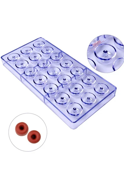 Siliko World Polikarbon Çikolata Kalıbı Mini Donut Çikolata Kalıbı ürün görseli