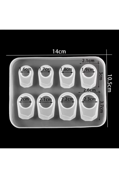 Siliko World Epoksi Kalıbı Yüzük 8 Farklı Boy - 4