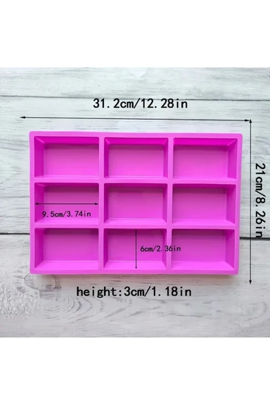 Siliko World 9'lu Sabun Kalıbı, Kek & Pasta Kalıbı Silikon Kalıp - Resim 4