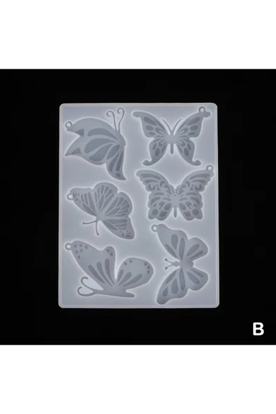 Siliko World Çoklu Kolye Küpe Toka Anahtarlık Epoksi Reçine Silikon Kalıp Kelebek Figürleri - 2