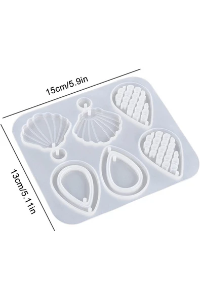 Siliko World Epoksi Reçine Kolye, Küpe, Anahtarlık Çoklu  Silikon Kalıp - 5