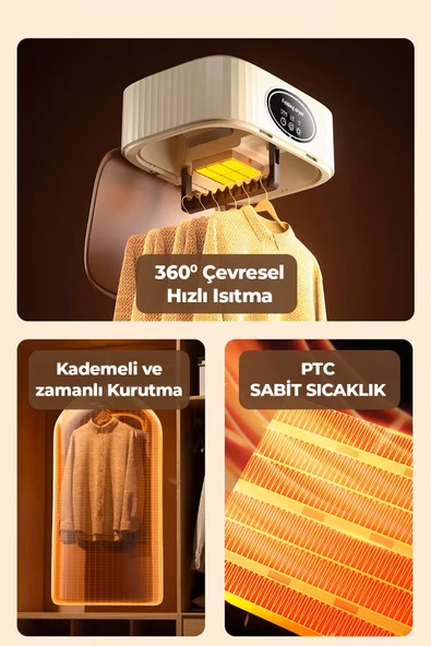 ROBO Katlanır Çamaşır Kurutma Makinesi Krem - 2
