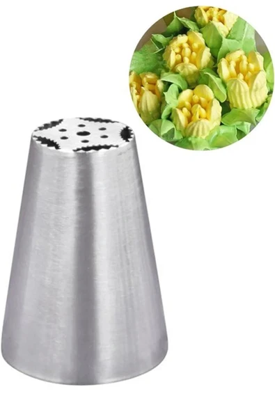 Siliko World Paslanmaz Çelik Krema Sıkma Torbası Ucu , Rus Duyu, 1 Adet+4 Adet Sıkma Torbası