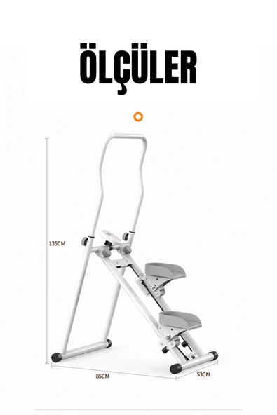 ROBO Katlanabilir Dikey Tırmanma Egzersiz Aleti Yeni Versiyon Beyaz - 6