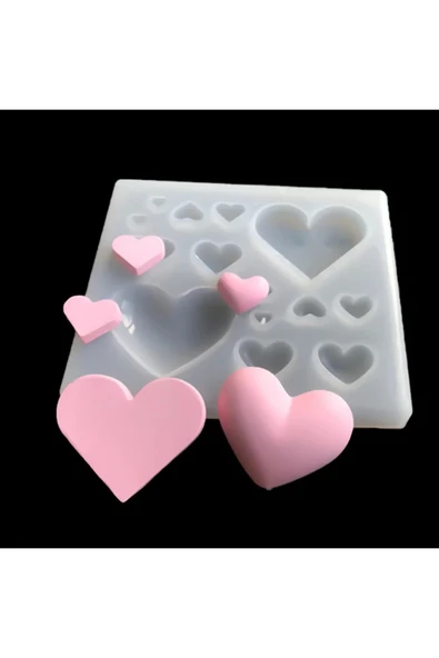Siliko World Silikon Epoksi Reçine Çoklu Kolye, Bileklik Küpe Kalıbı Kalp Figürü - 6