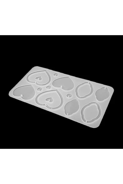 Siliko World Epoksi Kalıp Silikon Kalp Şekiller Küpe Anahtarlık Takı Kalıbı - 4