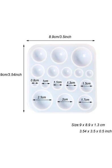 Siliko World Silikon Epoksi Reçine Kalıbı Yarım Küre Yüzük Taşı Kalıbı - 3