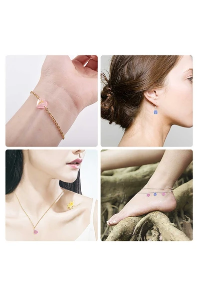 Siliko World Epoksi Silikon Kalıp Çoklu Kalp Bileklik Kolye Halhal Süsleme Kalıbı 2 (İki) Pimli 1,1cm - 2