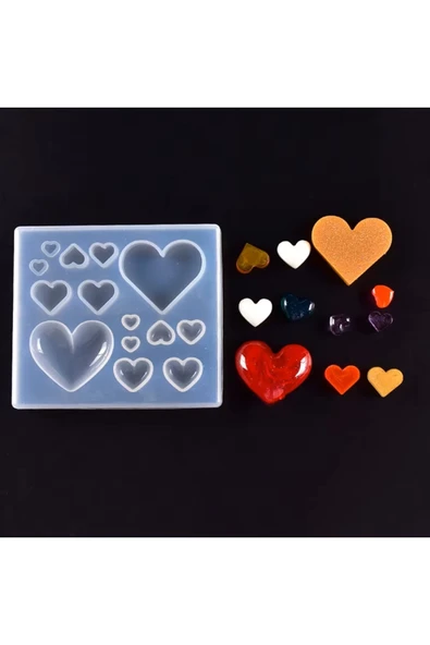 Siliko World Silikon Epoksi Reçine Çoklu Kolye, Bileklik Küpe Kalıbı Kalp Figürü